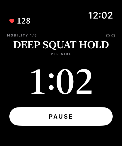 Your watch running a timed exercise.